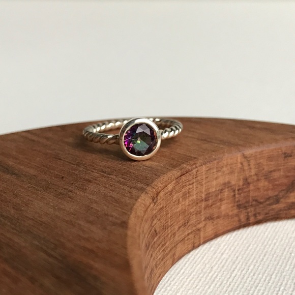 Mystic Topaz & Sterling Silver Twist Ring NEW - Picture 2 of 8